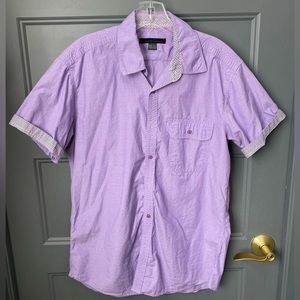 Kenneth Cole Purple Button-Down Shirt with White Accents | M